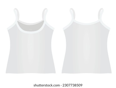 White woman sleeveless t shirt. vector illustration