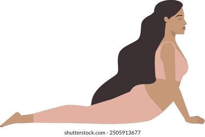 White woman sun salutation yoga pose