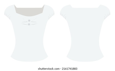 White woman t shirt. vector