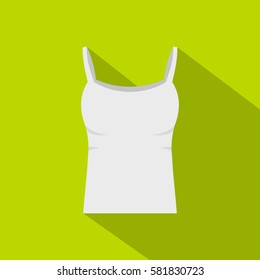 White woman tank top icon. Flat illustration of white woman tank top vector icon for web isolated on lime background