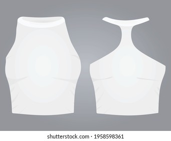 White woman top tank. vector