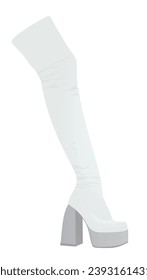 White women boots. vector illustration