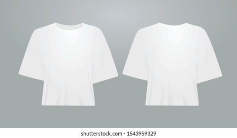 White women crop top. vector illustration