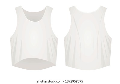 White women crop top. vector illustration