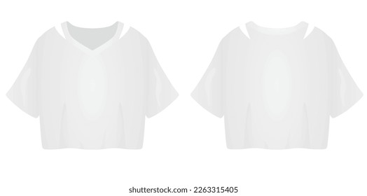 White women crop top. vector illustration