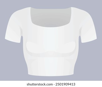 White women crop top. vector illustration