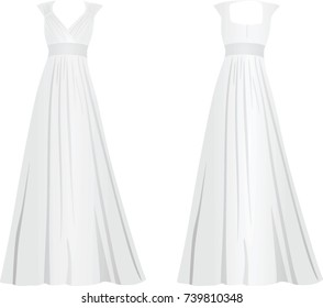 White women elegant dress. vector illustration