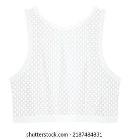 White women hollow crop top. vector illustration