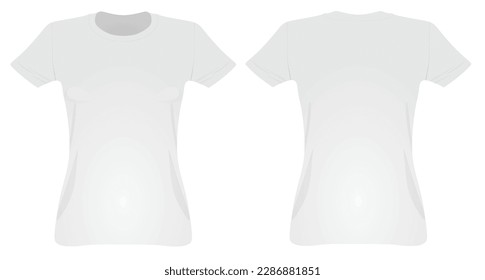 White women t shirt.  vector illustration