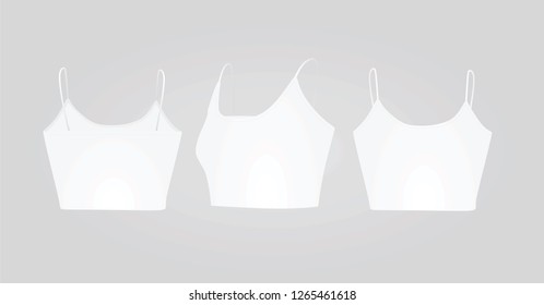 White women top. back, side and front view. vector illustration