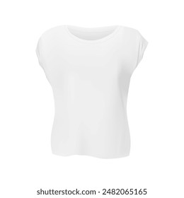 White women's t-shirt on a white background. Vector illustration