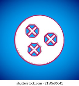 White Wonton icon isolated on blue background. Chinese food.  Vector