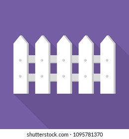 White wood barrier icon. Flat illustration of white wood barrier vector icon for web design