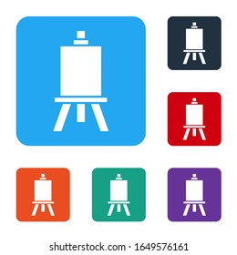 White Wood easel or painting art boards icon isolated on white background. Set icons in color square buttons. Vector Illustration
