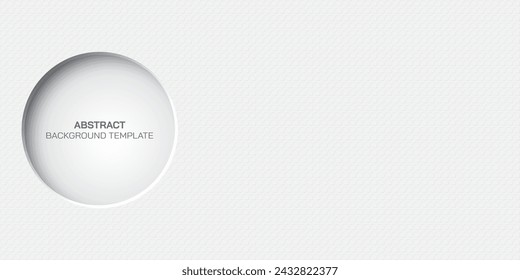 White wood free uncoated paper rough textured with 3 dimension circle frame paper cut style vector illustration have blank space. Blank white bond paper background with circle hole.