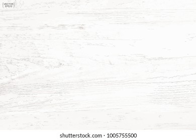 White wood pattern and texture for background. Vector illustration.