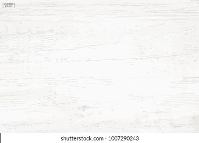 White wood pattern and texture for background. Vector illustration.