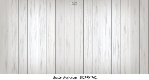 White wood pattern and texture for background. Vector illustration.