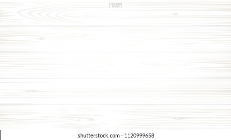 White wood pattern and texture for background. Vector illustration.
