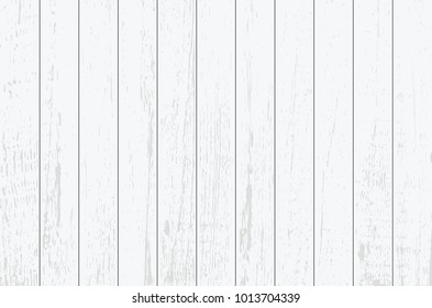 White wood plank texture for background. Vector illustration.