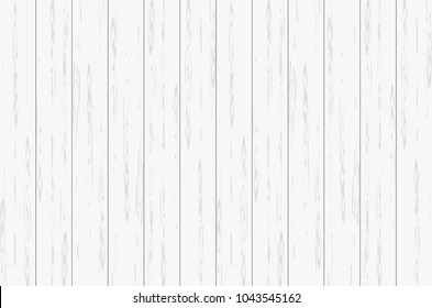 White wood plank texture for background. Vector illustration.