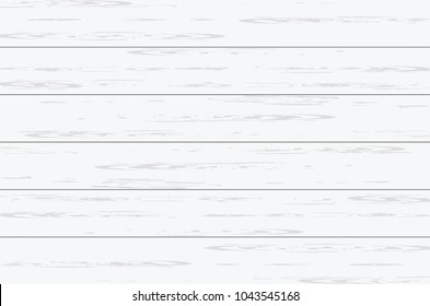 White wood plank texture for background. Vector illustration.