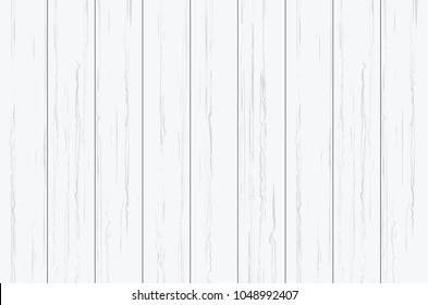 White wood plank texture for background. Vector illustration.