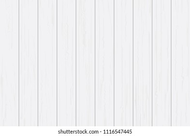 White wood plank texture for background. Vector illustration.