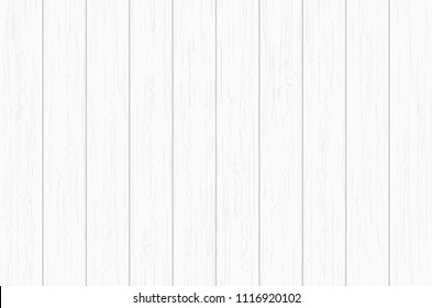 White wood plank texture for background. Vector illustration.