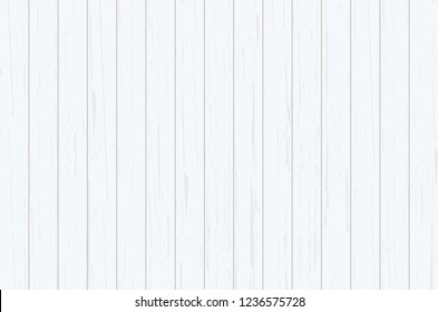 White wood plank texture for background. Vector illustration.