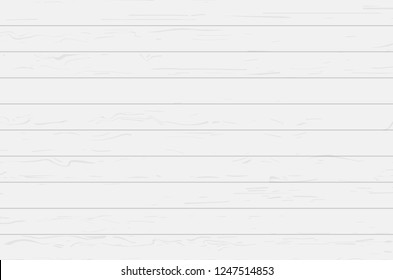 White wood plank texture for background. Vector illustration.