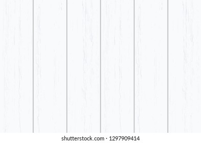 White wood plank texture for background. Vector illustration.