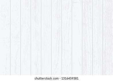 White wood plank texture for background. Vector illustration.