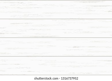White wood plank texture for background. Vector illustration.