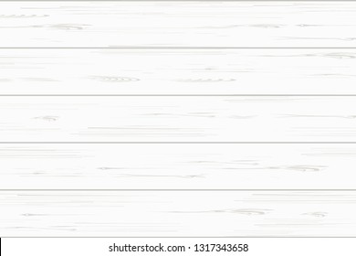 White wood plank texture for background. Vector illustration.