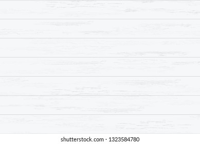 White wood plank texture for background. Vector illustration.