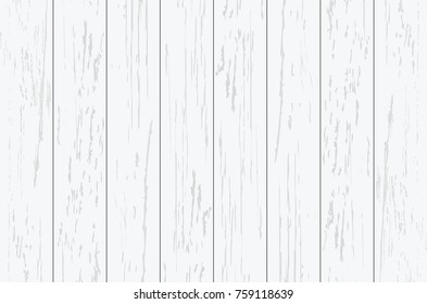 White wood plank texture for background. Vector illustration.