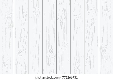 White wood plank texture for background. Vector illustration.