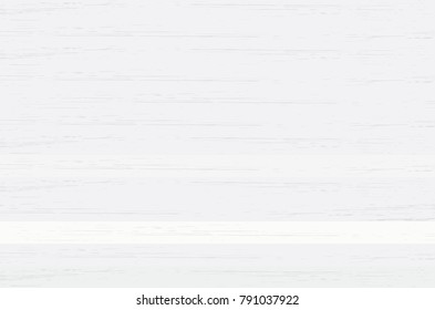 White wood plank texture for background. Vector illustration.