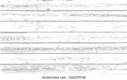 White wood texture background. Weathered wooden planks. Vector illustration.