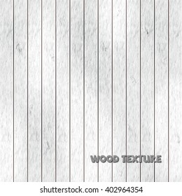 White wood texture, vintage background. Vector illustration.