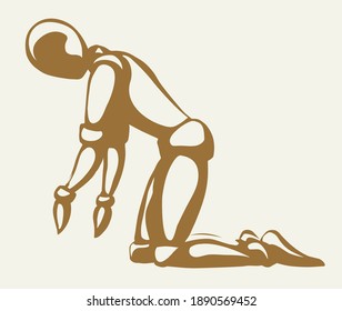 White wood tie hang arm tired sad sorry guilt male model guide master dictator. Politic theater activ bend plead job leader boss direct artist game sign icon sketch black art cartoon line vector style