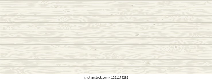 White wooden background. Old weathered wood surface with long boards lined up vector illustration. Wooden planks on a wall or floor with grain and texture. Light neutral tones. Washed painted texture