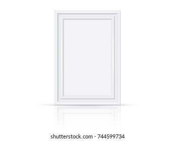 white wooden or plastic frame is easy to change colors mock up vector template