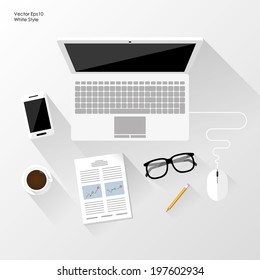 white workspace theme. vector eps 10