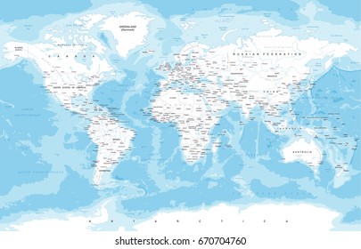 White World Map - Detailed Vector Illustration