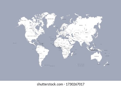 White World Map Isolated Countries Countries Stock Vector (Royalty Free ...