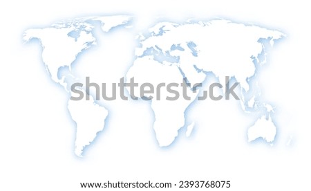 White World map with light blue shadow. Made for world news and articles. Vector illustration.
