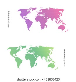 White world map location set