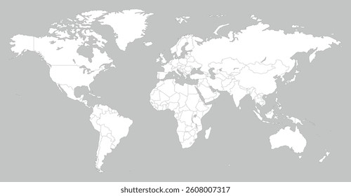 White World Map – Minimalist Vector Illustration
